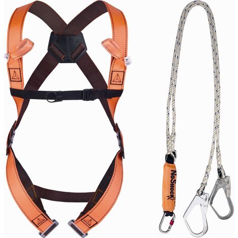 Kit de protection antichute pour échafaudage avec harnais et longe double absorbeur max 140 kg ELARA 280 DELTA PLUS Orange Unique