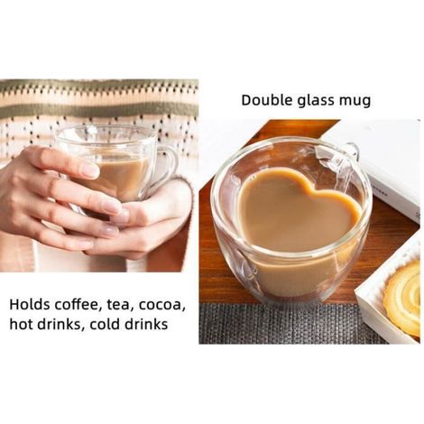 Tasse à café - Verre Double Paroi - 180ml - Isolation Thermique - Design Contemporain - Transparent (1/4)