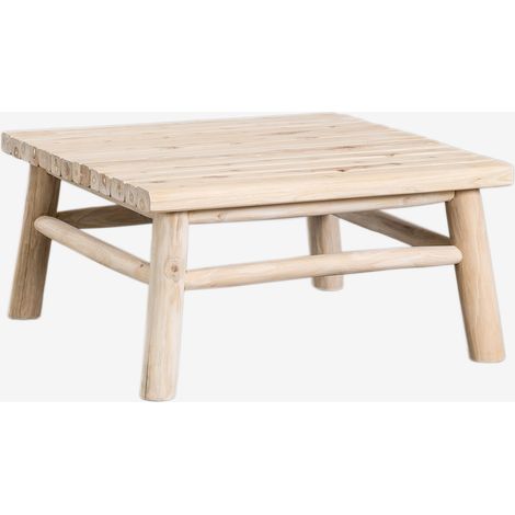 SKLUM Gartencouchtisch quadratisch 80x80 cm aus Teakholz Narel Braun Natur