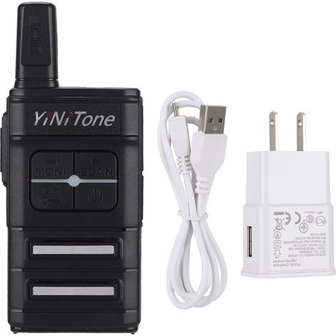 Mini radio portable UHF 16 canaux simplex FM 400-470 MHz, talkie-walkie 110-240 V-AquaForge (1/5)