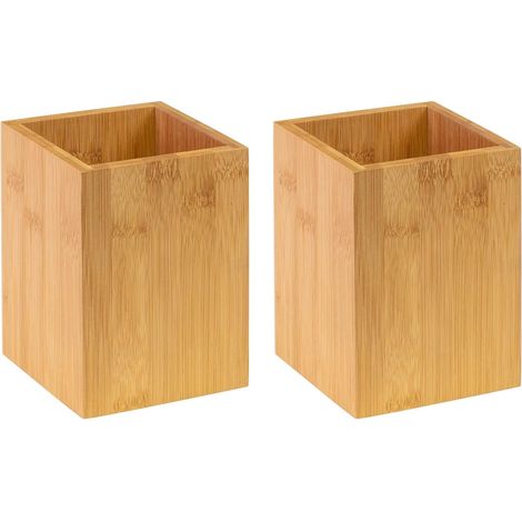 soportes para utensilios/organizador de cocina, cuadrados, dimensiones: 8 x 8 x 10 cm, bambú, Tapas + Friends, marrón, 698622E3 (1/4)