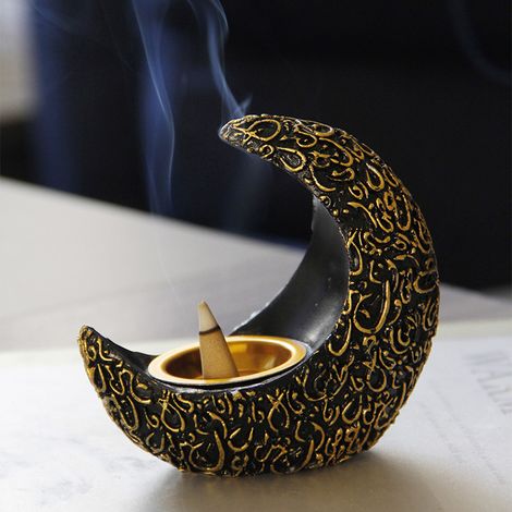 Räucherstäbchenhalter in Mondform, Aromaofenhalter aus Harz, Aromatherapie-Ofen, Schreibtischdekoration für Zuhause oder Büro (1/4)