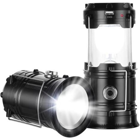 Solar-Campinglampe für Stromausfälle – USB-aufladbare Lampe, unverzichtbar beim Camping, faltbare und wasserdichte Solarlampe für Notbeleuchtung im Innen- und Außenbereich (Set) (1/5)