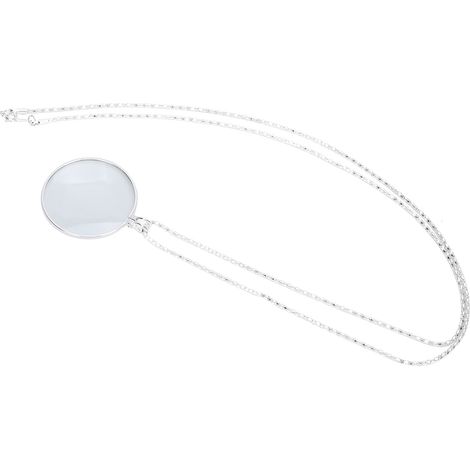 Loupe de lecture portable en alliage 5X avec pendentif et chaîne argentée (1/5)