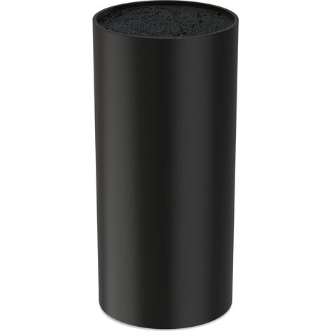 Portacoltelli, ceppo portacoltelli da cucina vuoto, organizer universale per coltelli da cucina con stecche flessibili, coltelli non inclusi, nero