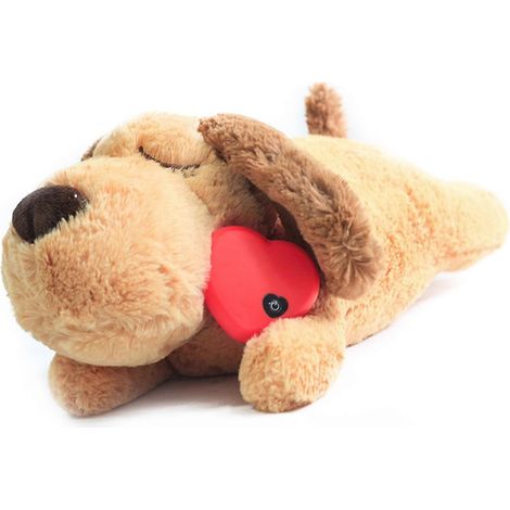 Jouet pour chiot avec battements de cœur, jouet pour chien souffrant d'anxiété de séparation, peluche douce, compagnon de sommeil (hy) (1/5)