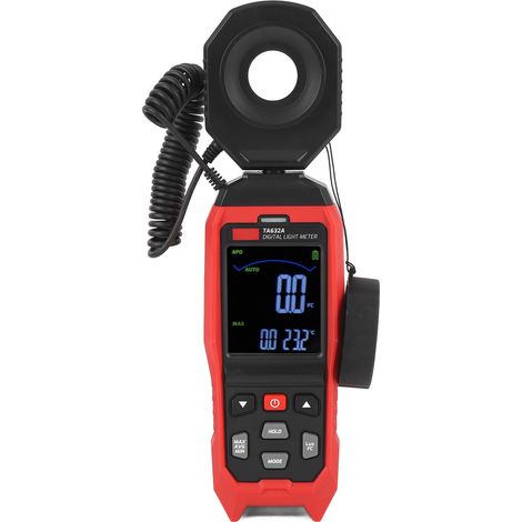 Luxmètre numérique, portée 200 000, sonde détachable rotative à 360°, signal sonore et lumineux. (1/5)
