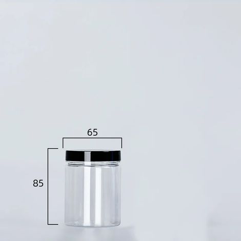 (noir - 230 ml) Boîte de conservation transparente avec couvercle, bouteille d'emballage vide en plastique, seau de rangement circulaire, boîte à biscuits, boîte de conservation alimentaire scellée, r (1/5)