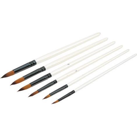 Lot de 6 Brosses pour Peinture à l'Huile et Aquarelle - Poils Doux en Nylon - Tailles Assorties pour Artistes Amateurs et Professionnels (1/5)