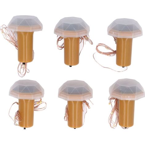 Guirlande lumineuse solaire LED décorative pour bouteille de vin avec liège pour fête de Noël, mariage, maison, 6 pièces, 2,49 pieds (1/5)