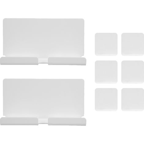 Lot de 2 supports muraux pour tablette en acrylique avec trou pour smartphone ou liseuse électronique (blanc). (1/5)