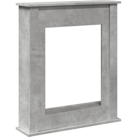 Cadre de cheminée gris béton 75x20x87,5 cm bois d'ingénierie