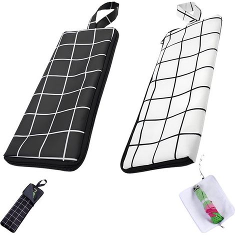 Sacs parapluie pliables - Imperméables - Lot de 2 - Blanc et Noir - 38 x 12,5 cm (1/5)