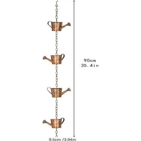 Chaîne de pluie en cuivre flammé – Résistante à la rouille – Design Art déco – Sons apaisants pour décoration extérieure