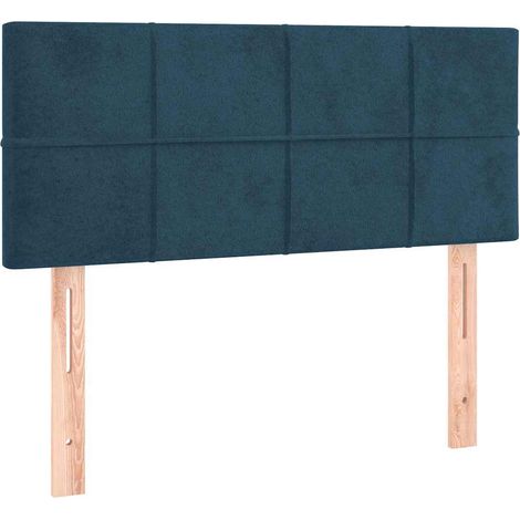 Tête de lit Réglable en Hauteur avec Pieds en Bois Velours Bleu Foncé 100 x 5 x 78/88 cm, 5.95kg (1/5)