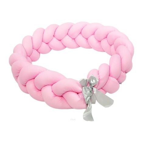Paracolpi intrecciato per lettino, 210 cm (rosa) (1/3)