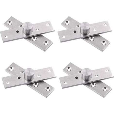 4-Piece 360-Degree Concealed Rotating Pivot Door Hinges, Steel Top and Bottom Wooden Door Hinges
