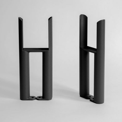 Traditional Style Radiator Leg Supports Triple Bar Vertical Horizontal Black (1/4)