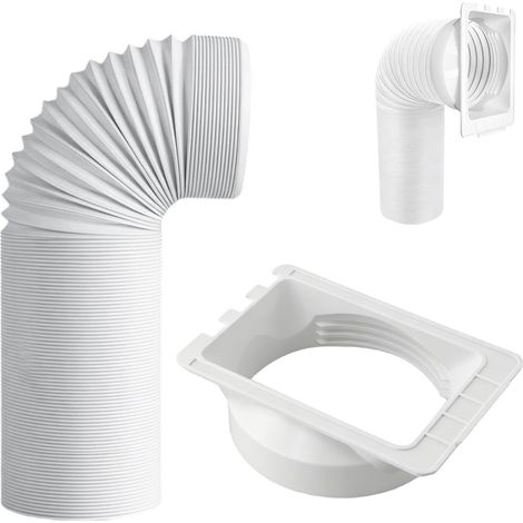 Kit tubo flessibile per condizionatore portatile da 150 mm e raccordo quadrato, adattatore espandibile, raccordo per tubo di scarico da 150 cm a 250 cm (raccordo + tubo da 150 cm) (1/5)