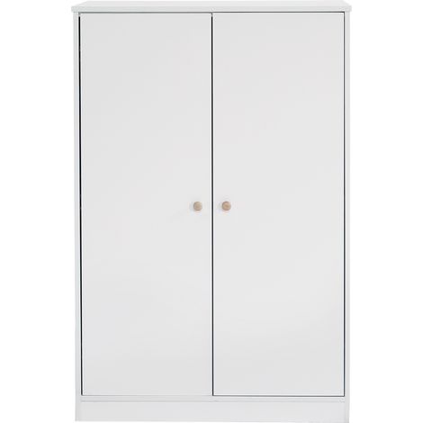 Armadio piccolo a 2 ante con barra appendiabiti MDF bianco 80x50x120 cm HOMVRA (1/5)