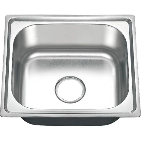 Fregadero de Cocina 1 Seno Cuadrado 46 x 40 x 20 cm Fregadero de Acero Inoxidable para Cocina (1/5)