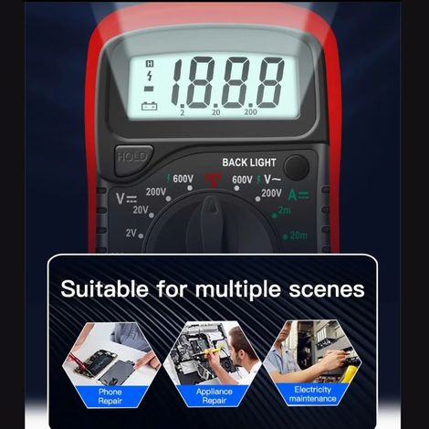 Multimètre numérique XL830L, multimètre portable avec affichage numérique et fonction buzzer (1/5)