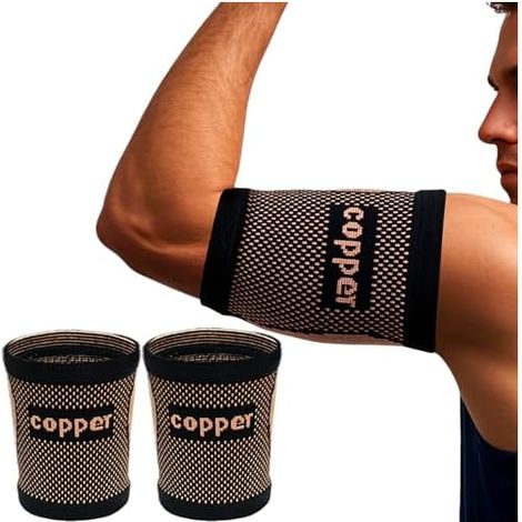 Manchon de compression pour biceps, support de bras en cuivre pour haltérophilie, soulagement de la douleur, attelle de bras pour homme et femme (1/5)