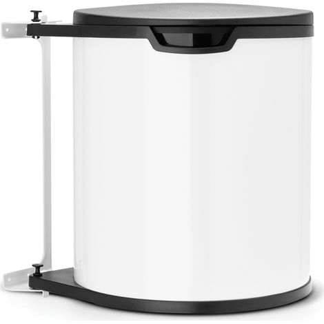 Brabantia cubo de basura integrado 15 litros blanco diseño redondo (1/5)