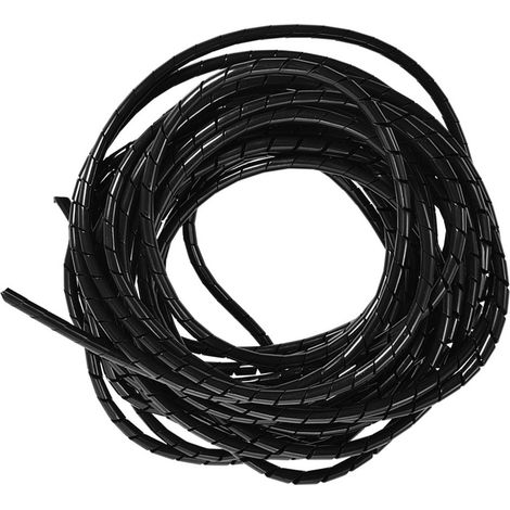 Gaine spirale 10m rangement câbles protection filaire PC TV maison bureau 6mm noir (1/5)