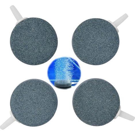 Lot de 4 Pierre à air, Diffuseur oxygène bulles fines, Silicate pour aquarium et étang