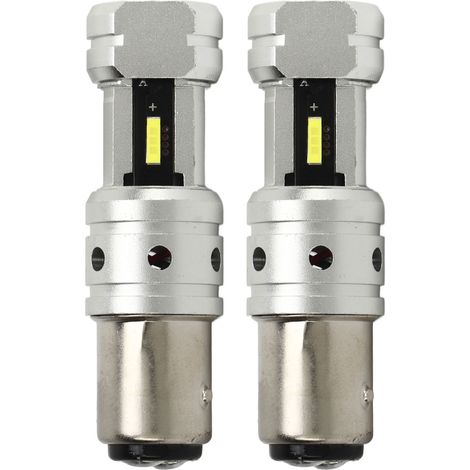 Lot de 2 ampoules LED 1157 de 2400 lm et 100 W pour feux de recul, clignotants et feux de position, pour voiture, camion et camping-car, lumière blanche 6000 K (1/5)