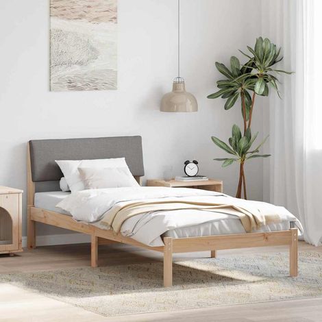 Struttura del Letto con testiera Marrone e taupe 90 x 200 cm vidaXL (1/5)