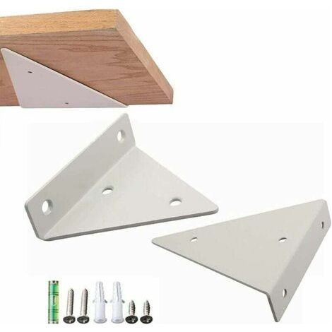 Parts Shelf Brackets, Floating Shelf Brackets, Invisible Concealed Shelf Brackets, Triangle Wall Shelf Brackets, for Bedroom Living Room (White) (1/5)