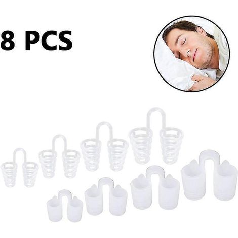 Piao 8er-Pack Nasenventile zur Erleichterung der Atmung, Anti-Schnarch-Nasenventile in verschiedenen Größen, Nasendilatator zur Atemerleichterung, inklusive Reiseetui