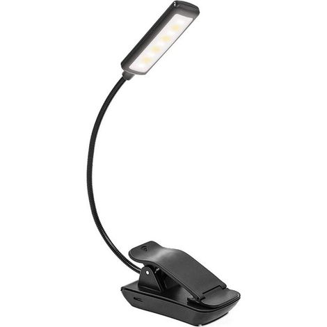 Liseuse rechargeable, 9pcs Clip de lampe de lecture LED, gradation en continu et 3 modes de protection des yeux (couleur froide et blanc froid), cou flexible à 360 °, voyant lumineux, adapté à la lect (1/5)