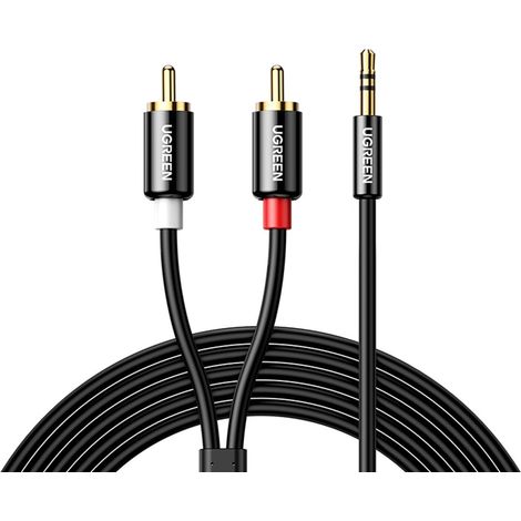 Cavo audio mini jack da 3,5 mm - 2x RCA 5 m nero (1/5)