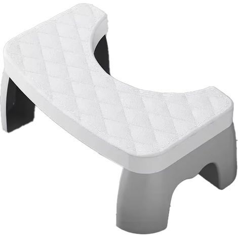 Tabouret de Toilette Ergonomique pour Adultes, Enfants, Femmes Enceintes - Toilettes à la Turque Portables et Antidérapantes avec Siège Amovible Blanc (1/4)