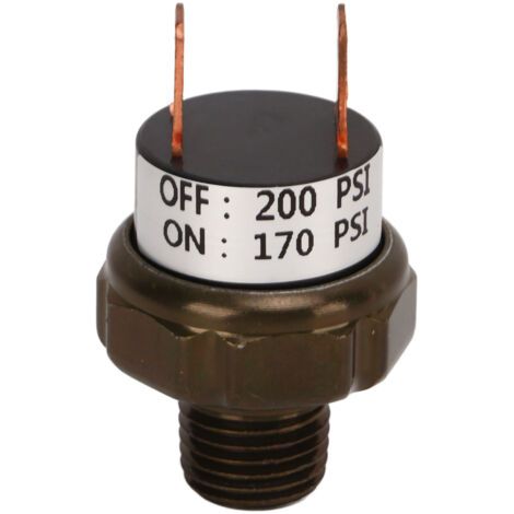 Compresseur D'air Pressostat Compresseur D'air Compresseur de Contrôle de Pression Valve Pièces de Rechange de Voiture en Acier Inoxydable pour Klaxons de Train (170-200PSI). (1/5)
