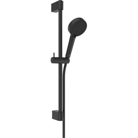 Ideal Standard Idealrain - Conjunto de alcachofa de ducha, barra y manguera, 2 chorros, negro seda BE413XG