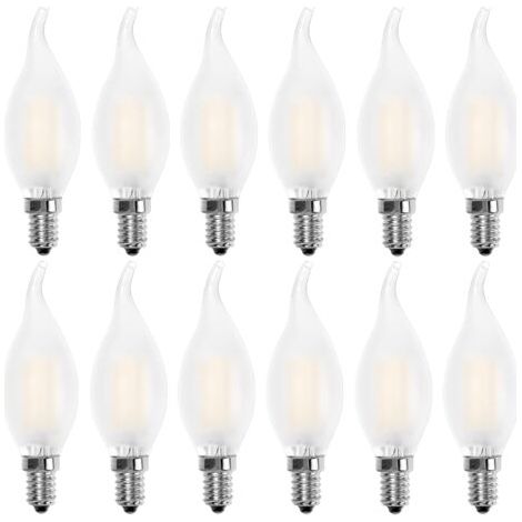 LaBlanc - Bombilla LED E14 con forma de vela, luz blanca cálida 2700 K, 4 W (equivalente a 40 W), 400 lm, paquete de 12 [Clase energética A+]