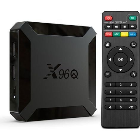 Cellfast – Boîtier Android TV Box X96Q – 4K HD – WiFi 2.4GHz – 1 Go RAM – 8 Go ROM – Android 10.0 – Décodage H.265 et VP9