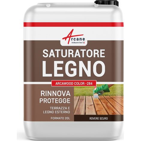Saturatore per legno, a base di oli naturali vegetali - ARCAWOOD COLOR 284 - 20 L (fino a 100 m²) Quercia Scura - Tinta Marrone - ARCANE INDUSTRIES (1/5)