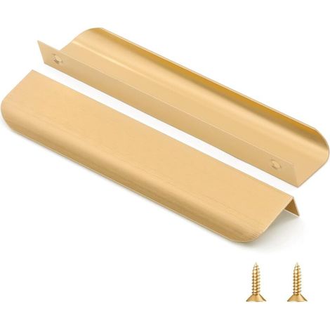 2er-Pack goldene Küchenschrankgriffe aus Aluminiumlegierung, Lochabstand 320 mm mit Schrauben (1/5)