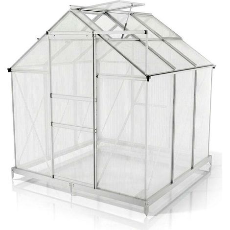 [GEBRAUCHT] B-Ware Aluminium Gewächshaus Gewächshaus mit Fundament 190x253cm für Pflanzenpflege (1/2)