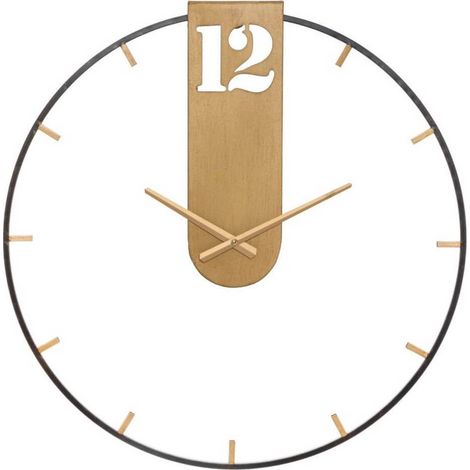 Orologio da parete in ferro color oro e nero per salotto e cucina (1/5)