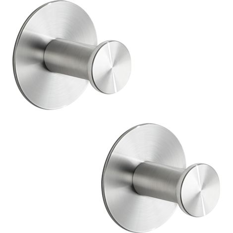 Ganci adesivi, ganci autoadesivi, ganci da parete spazzolati, set da 4 pezzi, portasciugamani, non richiede foratura, ganci per asciugamani in acciaio inox, ganci per vestiti, ganci per accappatoi per