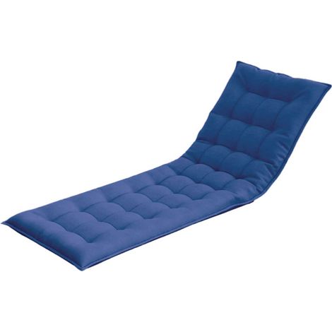 HU-025 Cuscino per lettino mare giardino o sdraio 186x62x10cm cotone blu