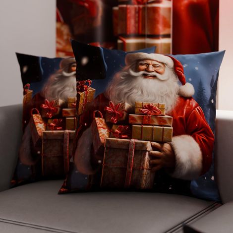 Paire de Housses de Coussin en Microfibre 80x80 cm, Coussins Décoratifs de Noël pour Chambre, Canapé, Salon, Lot de 2 Housses de Coussin, Taie d'oreiller de Noël 2 (1/3)