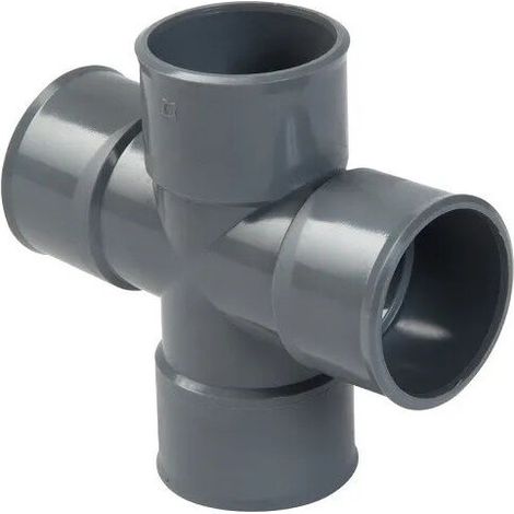Croix PVC 87° femelle/femelle 32mm – Raccord d'évacuation pour plomberie – Résiste à la corrosion – Installation simple avec colle PVC (1/2)