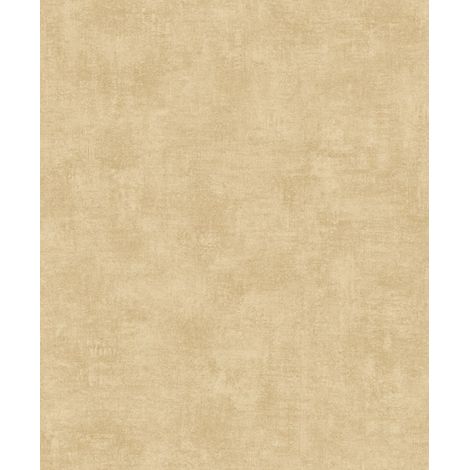 Papier peint uni effet toile lin jaune doré (1/2)